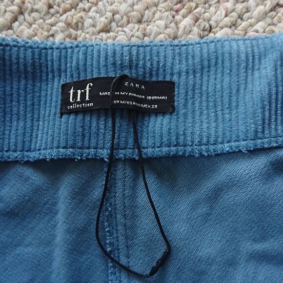 Zara TRF collection light blue Belted Corduroy Mini Skirt size M - Picture 4 of 10